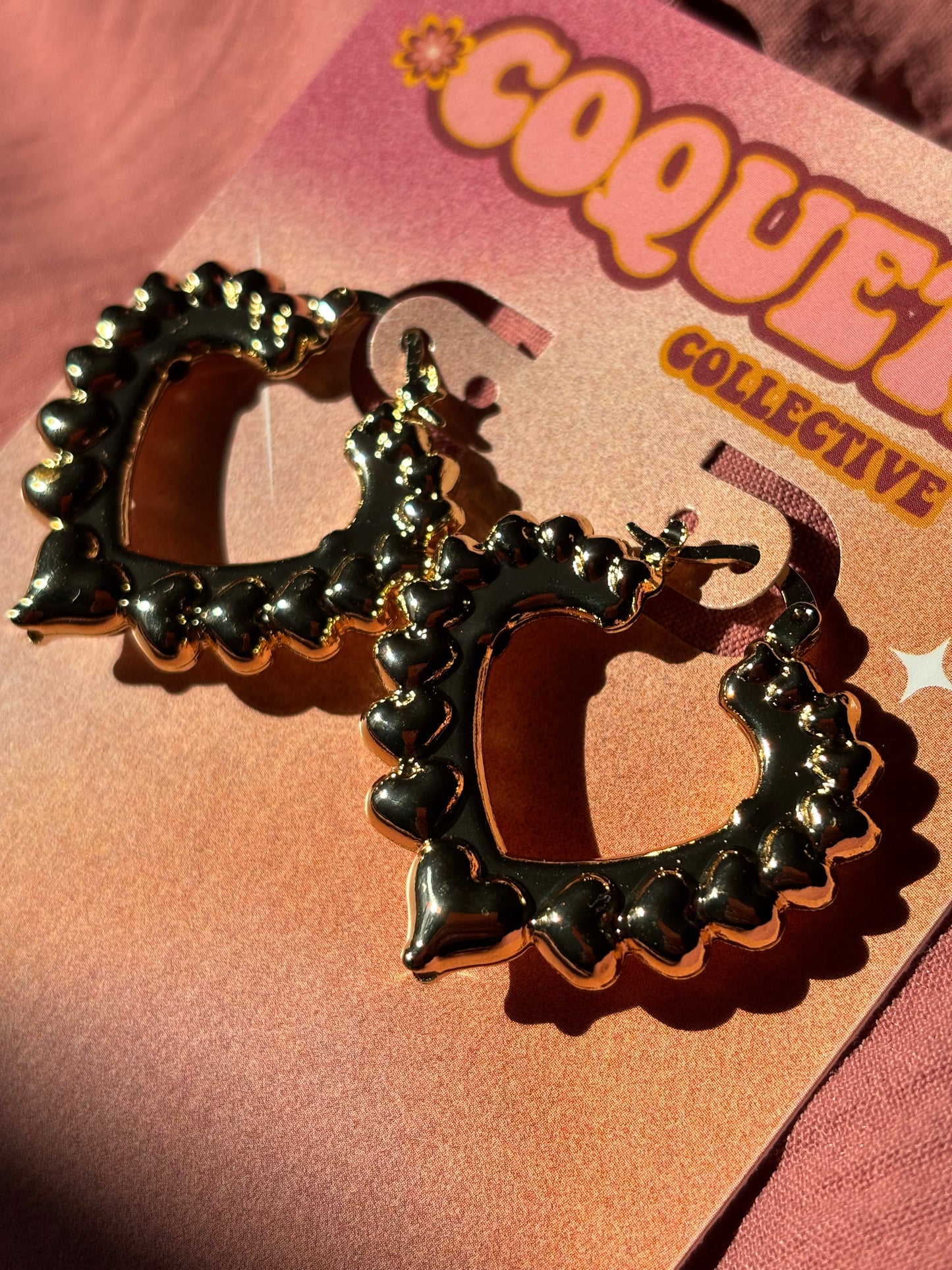 Maya Heart Bamboo Hoops